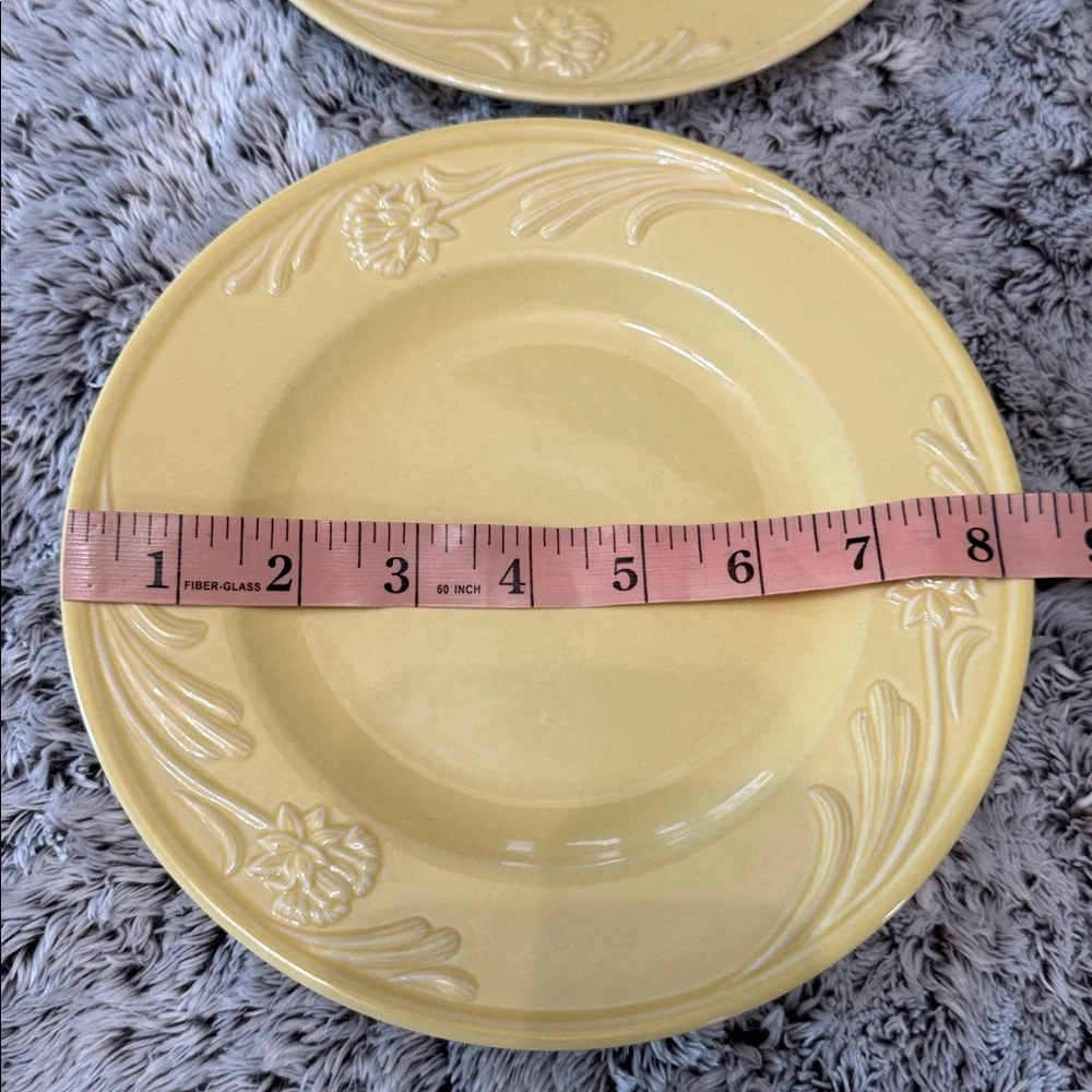 Lenox Poppies Rainbow Yellow Set of 4 Salad Lunch Plates 8.4